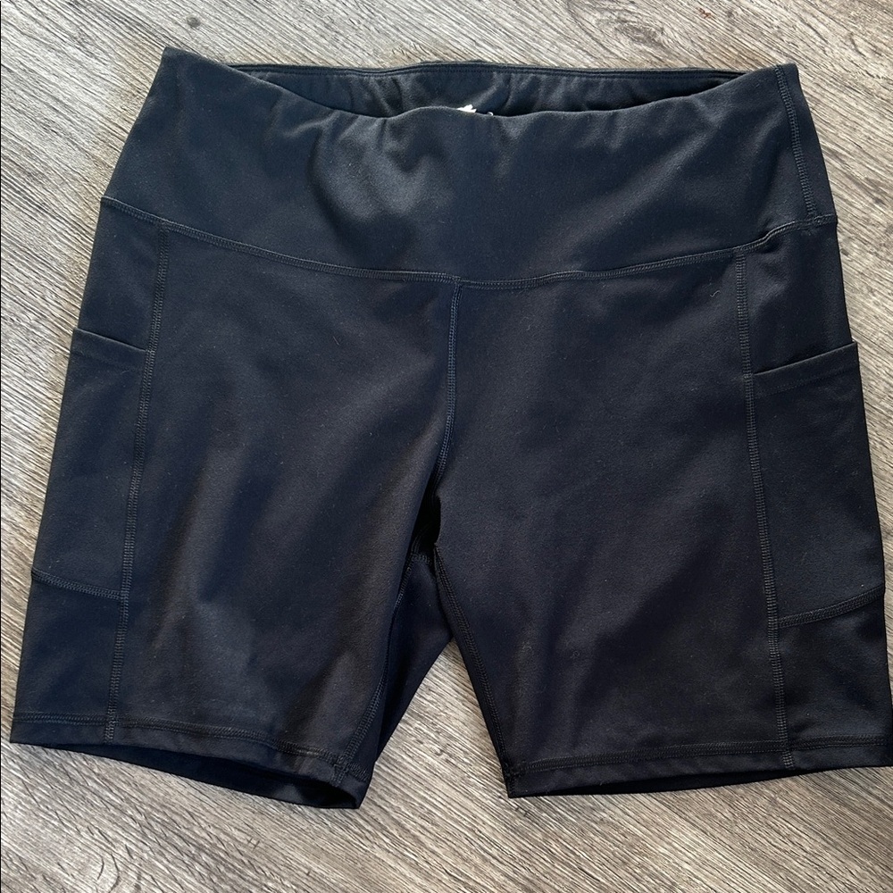 IUGA Black High Waisted Biker Shorts Side Pockets XXL Athletic Yoga